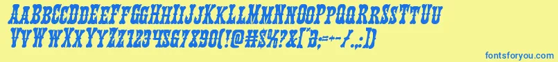 Texasrangerital Font – Blue Fonts on Yellow Background