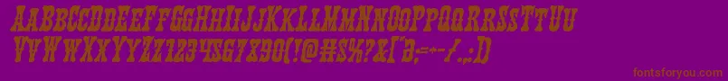 フォントTexasrangerital – 紫色の背景に茶色のフォント