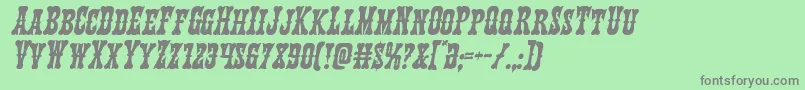 Texasrangerital Font – Gray Fonts on Green Background