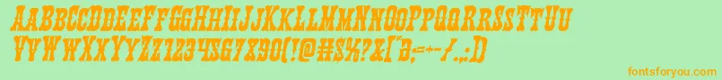 Texasrangerital Font – Orange Fonts on Green Background