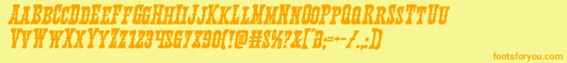 Texasrangerital Font – Orange Fonts on Yellow Background