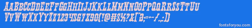 Texasrangerital Font – Pink Fonts on Blue Background