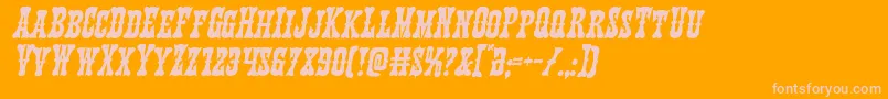 Texasrangerital Font – Pink Fonts on Orange Background