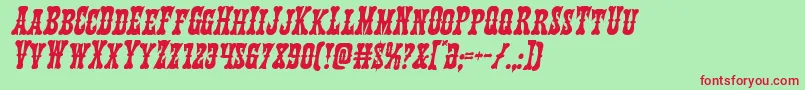 Texasrangerital-fontti – punaiset fontit vihreällä taustalla