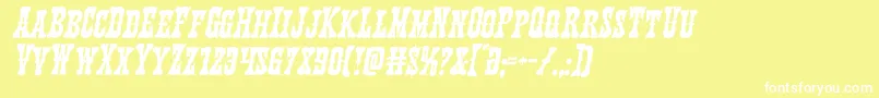 Texasrangerital Font – White Fonts on Yellow Background