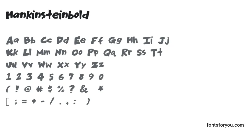 Czcionka Hankinsteinbold – alfabet, cyfry, specjalne znaki