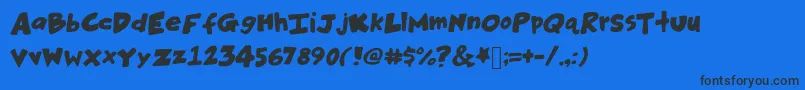 Hankinsteinbold Font – Black Fonts on Blue Background