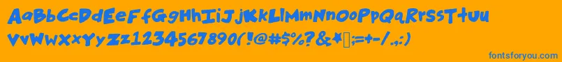 Więcej informacji o czcionce Hankinsteinbold Czcionka Hankinsteinbold – niebieskie czcionki na pomarańczowym tle