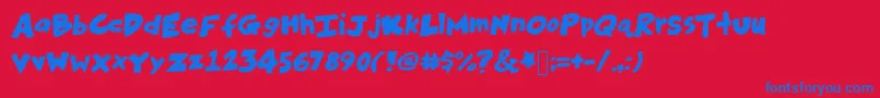 Hankinsteinbold Font – Blue Fonts on Red Background