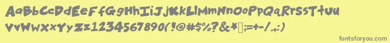 Hankinsteinbold Font – Gray Fonts on Yellow Background