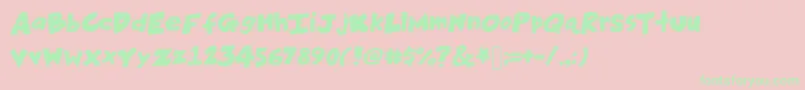 Hankinsteinbold Font – Green Fonts on Pink Background