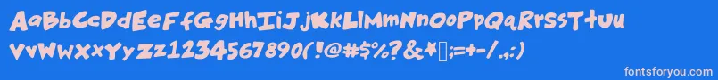 Hankinsteinbold Font – Pink Fonts on Blue Background