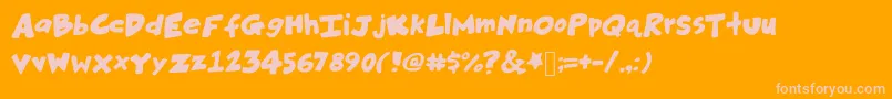 Hankinsteinbold Font – Pink Fonts on Orange Background