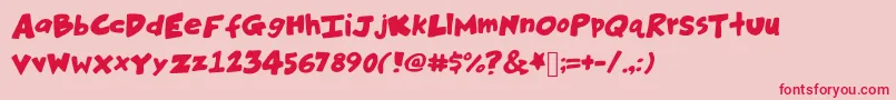Hankinsteinbold Font – Red Fonts on Pink Background