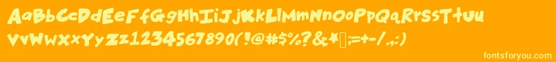 Hankinsteinbold Font – Yellow Fonts on Orange Background