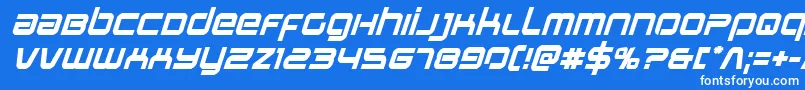 フォントStareagleboldital – 青い背景に白い文字