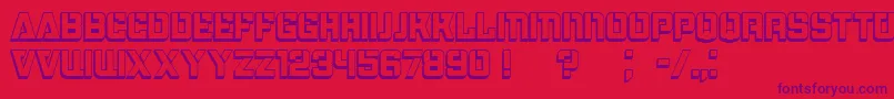 Bombardment3D-Schriftart – Violette Schriften auf rotem Hintergrund