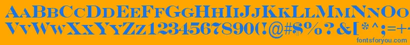 SerifercpsBold Font – Blue Fonts on Orange Background