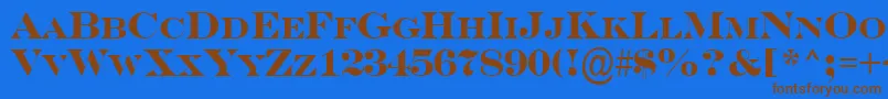 SerifercpsBold Font – Brown Fonts on Blue Background