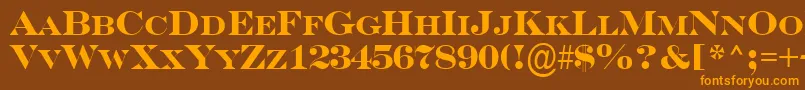 SerifercpsBold Font – Orange Fonts on Brown Background