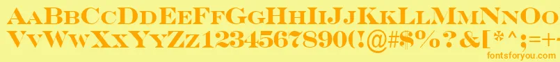 SerifercpsBold Font – Orange Fonts on Yellow Background