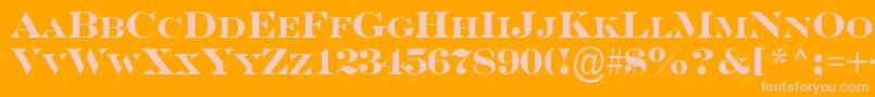 SerifercpsBold Font – Pink Fonts on Orange Background