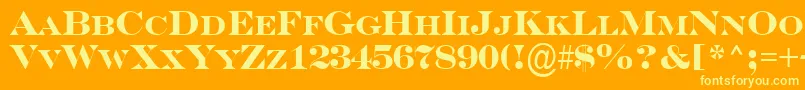 SerifercpsBold Font – Yellow Fonts on Orange Background