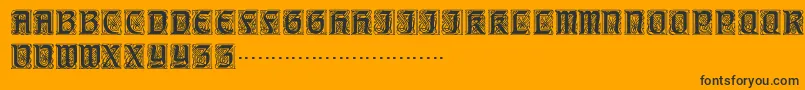 Titlingcaps-Schriftart – Schwarze Schriften auf orangefarbenem Hintergrund