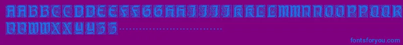 Titlingcaps-Schriftart – Blaue Schriften auf violettem Hintergrund