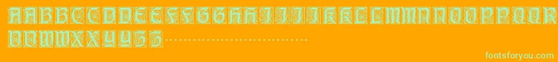 Titlingcaps Font – Green Fonts on Orange Background