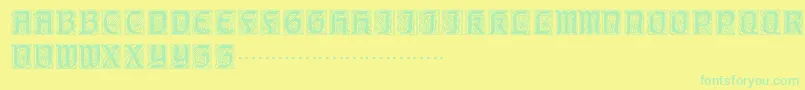 Titlingcaps Font – Green Fonts on Yellow Background