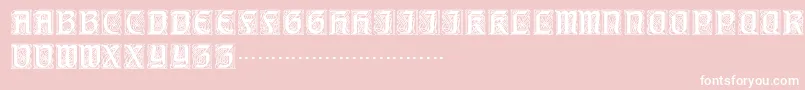 Titlingcaps-Schriftart – Weiße Schriften auf rosa Hintergrund