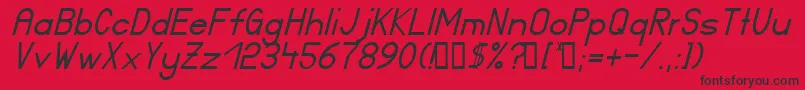 Ft17iItalic Font – Black Fonts on Red Background