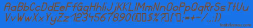 Ft17iItalic Font – Brown Fonts on Blue Background