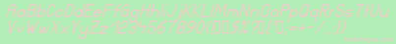 Ft17iItalic Font – Pink Fonts on Green Background