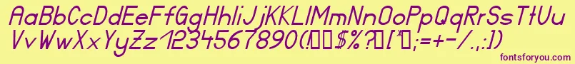 Ft17iItalic Font – Purple Fonts on Yellow Background