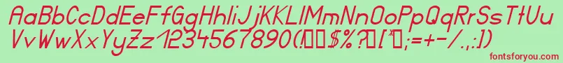 Ft17iItalic Font – Red Fonts on Green Background