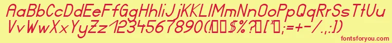 Ft17iItalic Font – Red Fonts on Yellow Background