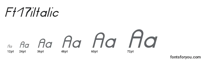 Размеры шрифта Ft17iItalic