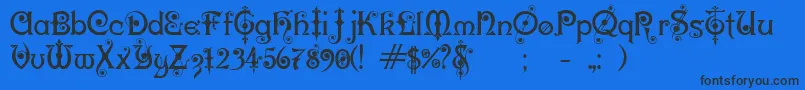 KarnacOne Font – Black Fonts on Blue Background