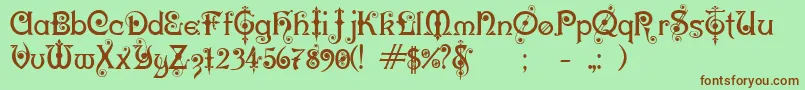 KarnacOne Font – Brown Fonts on Green Background