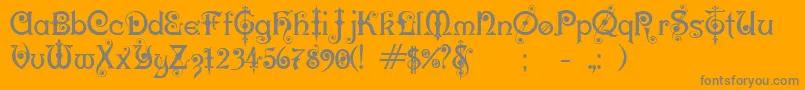 KarnacOne-Schriftart – Graue Schriften auf orangefarbenem Hintergrund