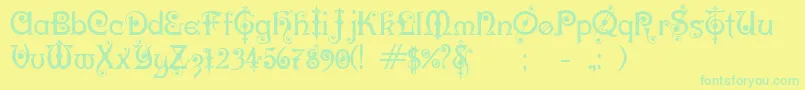KarnacOne Font – Green Fonts on Yellow Background