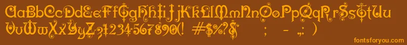 KarnacOne Font – Orange Fonts on Brown Background