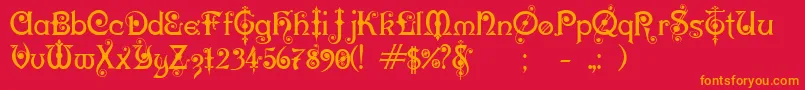 KarnacOne Font – Orange Fonts on Red Background