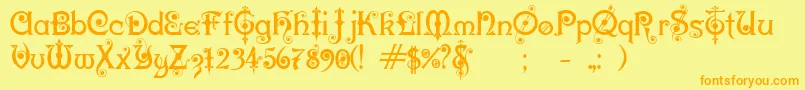 KarnacOne Font – Orange Fonts on Yellow Background