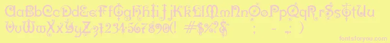 KarnacOne Font – Pink Fonts on Yellow Background