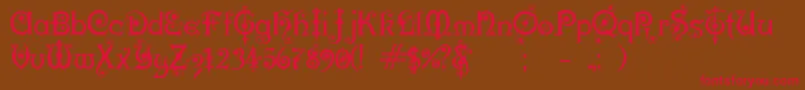 KarnacOne Font – Red Fonts on Brown Background