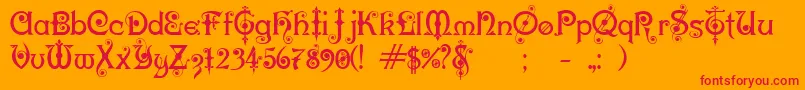 KarnacOne Font – Red Fonts on Orange Background