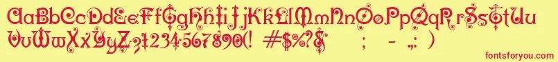 KarnacOne Font – Red Fonts on Yellow Background